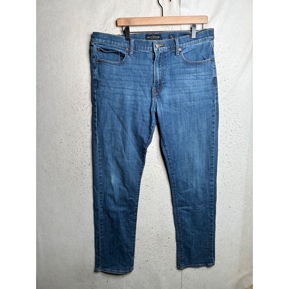 Lucky Brand 410 Athletic Slim Mens Jeans 36x34 Blue Medium Wash Denim 9644